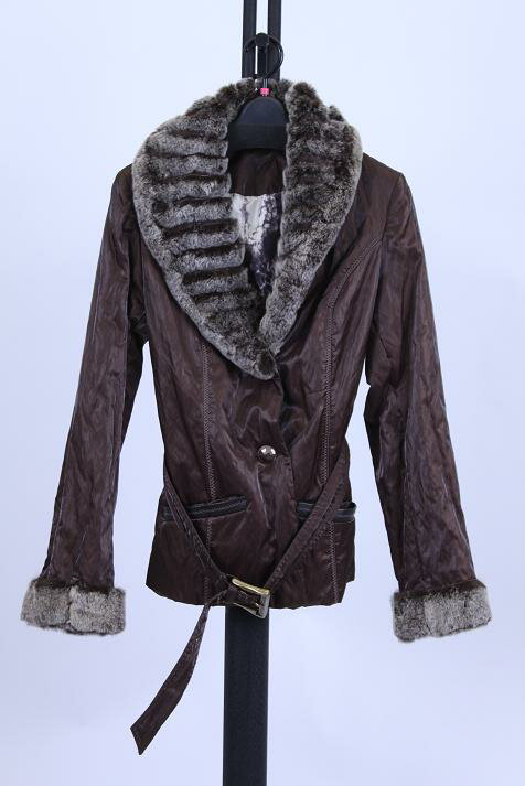 樂天商城 - レッキスラビット ファー トリミング ポリエステル ジャケット ブラウン 送料無料 レディース ギフト プレゼント