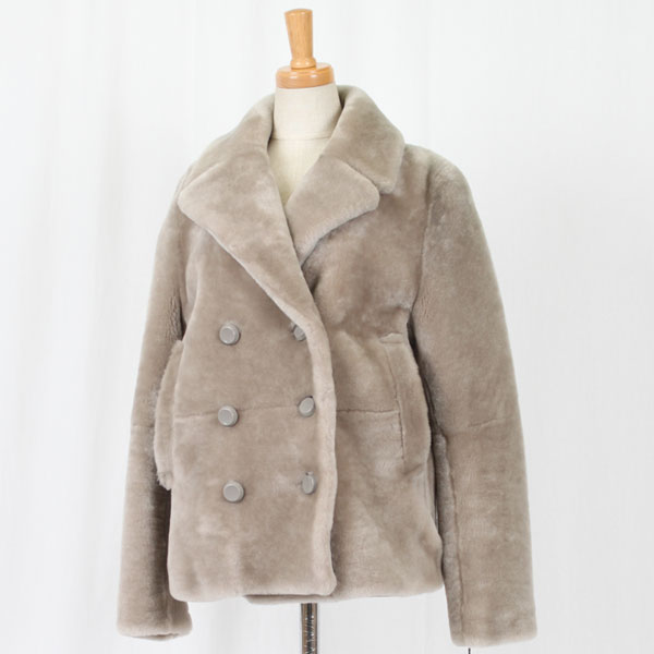 メリノラム ファー ダブルジャケット グレー 送料無料 レディース ギフト プレゼント