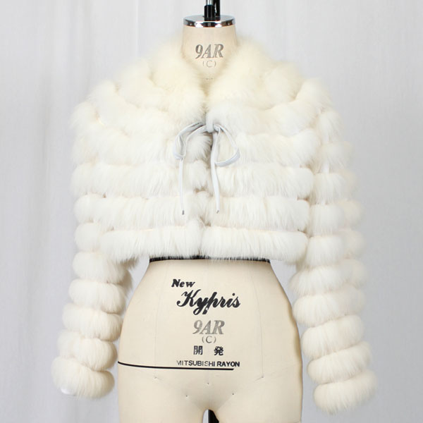 シャドーフォックス ・ シルク ショート丈 ファー ジャケット ナチュラルカラー 送料無料 レディース ギフト プレゼント