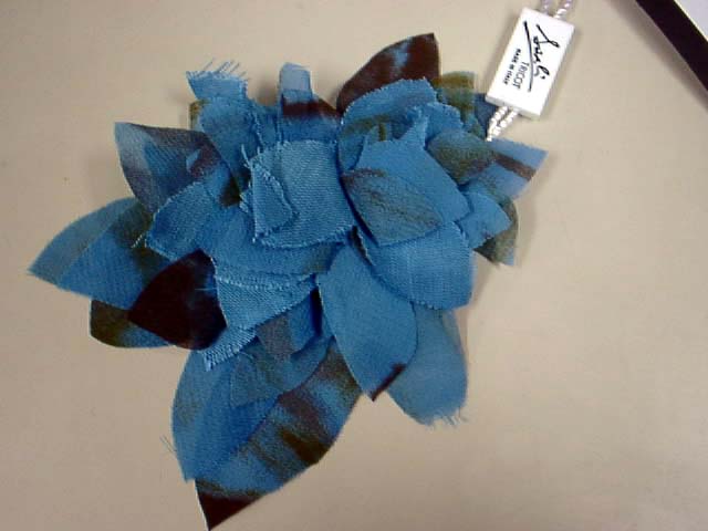 イタリアブランド ビスコース・リネン コサージュ ブルー レディース ギフト プレゼント