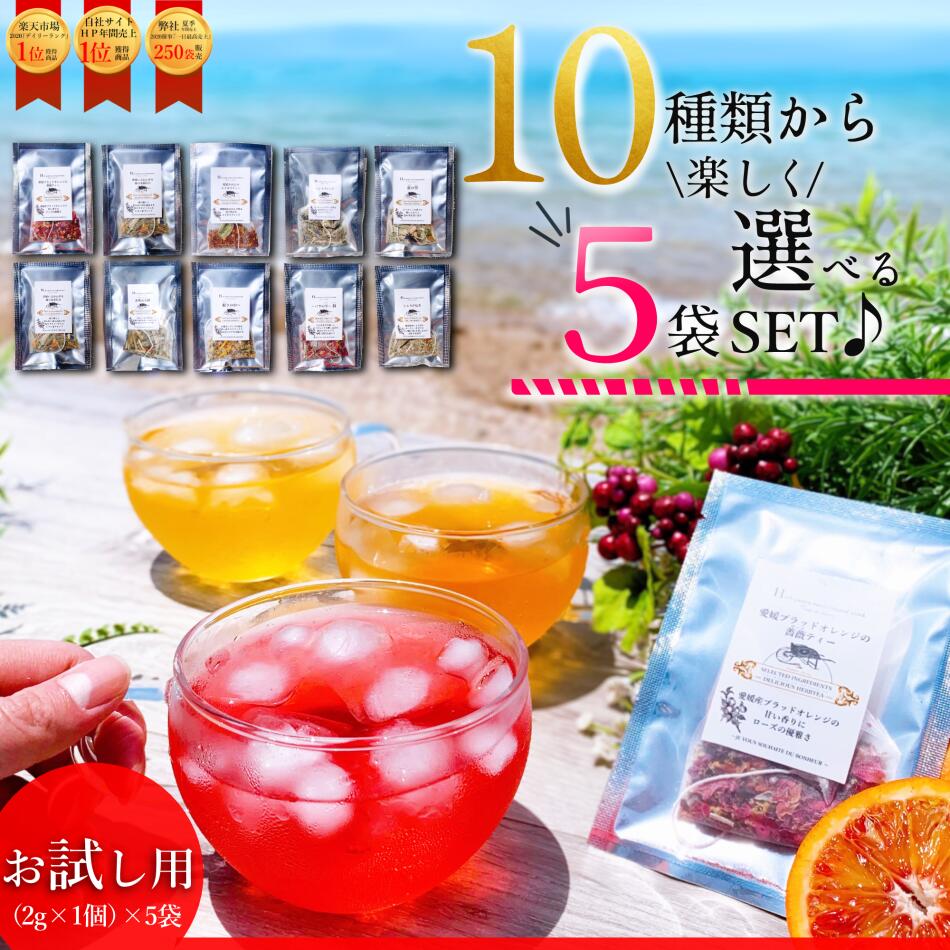 【ランキング1位受賞】【選べる5種】10種類から選べる(2g×1個)×5袋 ハーブティー【お試し】 ハーブティーセット ハーブティー 福袋 水出し フレーバーティー アイスティー ローズ カモミール ルイボス ティーバッグ 睡眠 安眠 1000円 送料無料 ポイント消化
