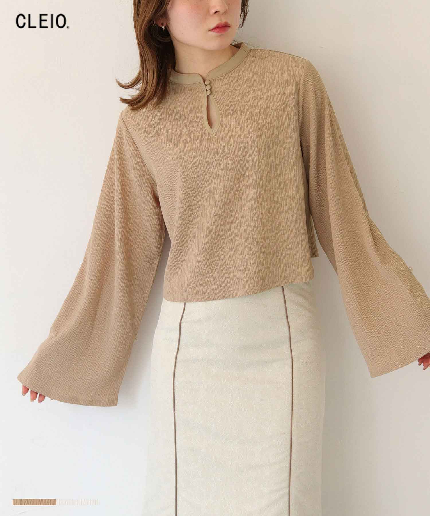 【C服袋対象】袖フレア 涙開き ブラウス トップ...の商品画像