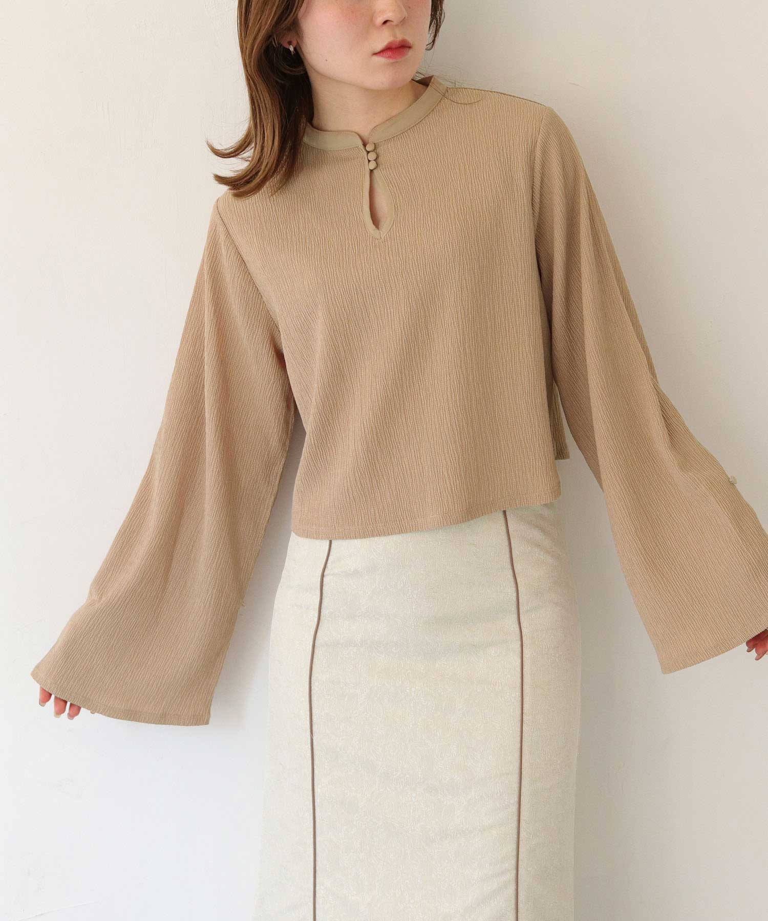 【C服袋対象】袖フレア 涙開き ブラウス トッ...の紹介画像3