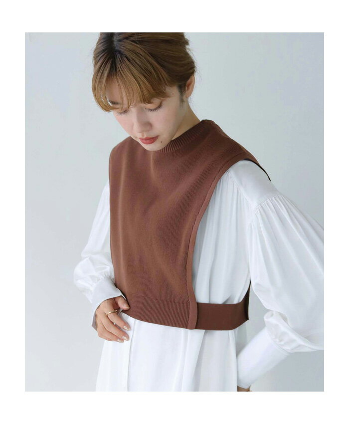 【61%OFF!】ダンボールニットベスト トップス ベスト ニットベスト ショートベスト つけえり レディース 秋冬 春夏 オールシーズン スポンディッシュニット ショート丈 クルーネック 丸首 重ね着 レイヤード シンプル おしゃれ 大人カジュアル 大人可愛い