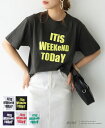  WeekendロゴTシャツ tシャツ ロゴT レディース ユニセックス 春 夏 半袖 五分袖 クルーネック 丸首 おしゃれ ロゴ ゆったり 大きいサイズ ビッグロゴ 大きめロゴ カジュアル 大人可愛い 綿100 コットン きれいめ 華やか