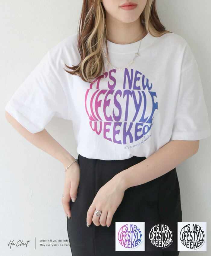 【shemoshelly】WEB限定　インパクトのあるサークルロゴデザインのTシャツ