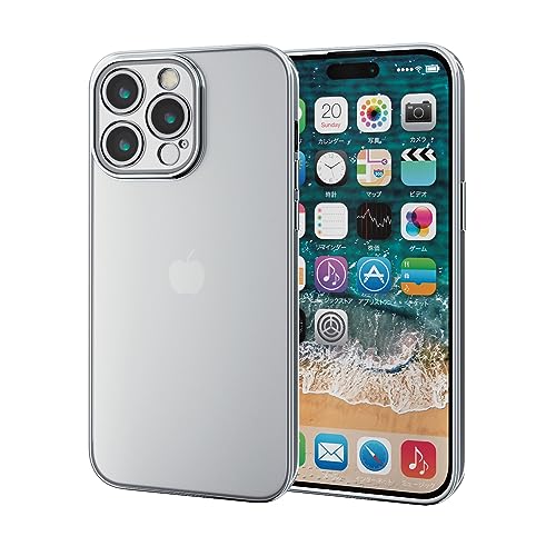 エレコム iPhone15 Pro Max ケース カメラ保護 ソフト メタリック加工 プラチナシルバー PM-A23DUCTMKSV 送料無料