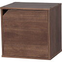 アイリスオーヤマ カラーボックス 棚 本棚 収納 組み合わせ自由 キュビック 幅34.9×奥行29×高さ34.4cm ブラウン ドア付 送料無料