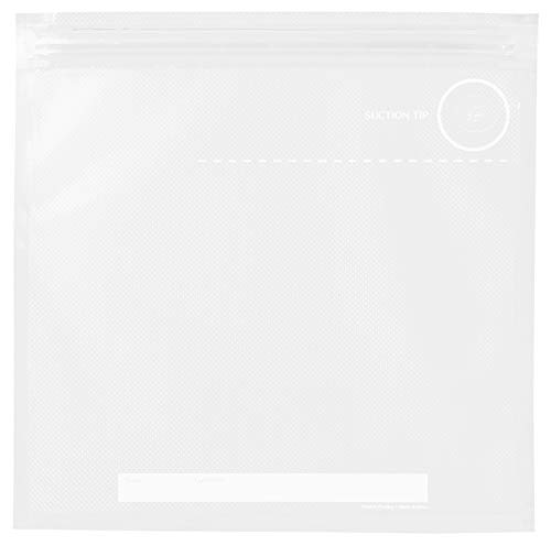 ・真空保存袋 Lサイズ DH2070・・PatternName:保存袋 Lサイズ 10枚・サイズ:37×14×3.5cm・素材・材質:袋・外面:ナイロン、内面:ポリエチレン、脱気バルプ・外側:ポリエチレン、内側:飽和ポリエステル樹脂、ジッパー部:ポリエチレン・生産国:韓国冷凍保存に最適な真空保存袋 解凍後の「いかにも冷凍っぽいにおい」を抑えることができます。 「冷凍焼け」「冷凍臭」の原因は、食材の周囲の霜です。解凍する際、この霜が食材にニオイを移してしまうのです。 真空保存袋で密閉することで、冷凍臭の原因となる食材につく霜の発生を抑えることができます。 ・調理の下ごしらえにも 真空状態で食材を漬け込めば、調味料の浸透効率がアップし、 従来より少ない調味料で短時間で味がしみ込みます。最近「食材と調味料を入れて冷凍するだけで、しっかり下味がつく」と、話題の「下味冷凍調理」にも最適です。 ・密閉度と洗いやすさに優れた袋 7層フィルム構造で内側の片面をエンボス加工(凹凸状の加工)にすることでで、脱気性と洗いやすく丈夫なつくりになっています。また二重ジッパーのため密閉性が高く液漏れや臭い漏れを防ぎます。 ※真空とは基準大気圧により圧力が低い状態の空間のことで、空気が全くない状態を規定するものではありません。(日本工業規格JIS参照)
