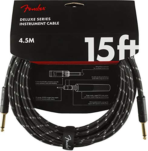 Fender シールドケーブル Deluxe Series Instrument Cable Straight/Straight 15' 送料無料