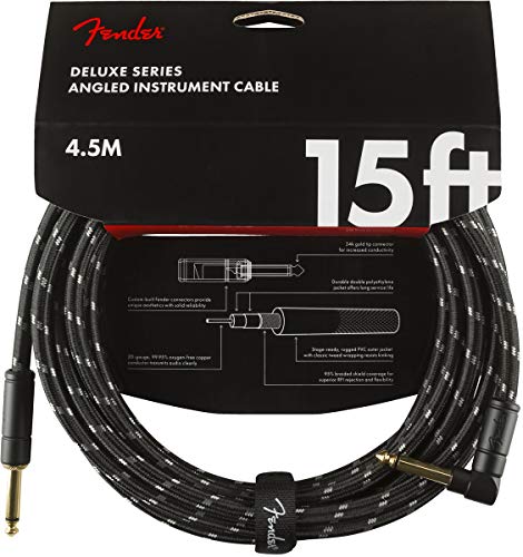 Fender シールドケーブル Deluxe Series Instrument Cable Straight/Angle 15' Bl 送料無料