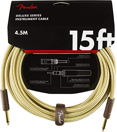 Fender シールドケーブル Deluxe Series Instrument Cable Straight/Straight 15' 送料無料