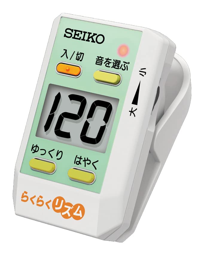 SEIKO セイコー シンプルメトロノーム クリップ式 らくらくリズム DM51RH 大きな数字 日本語表示で見やすい かんたん設定 送料無料