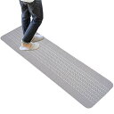 オカ(OKA) 優踏生 洗いやすいキッチンマットヘリンボン 約45cm×180cm グレー (すべらない 日本製 北欧) 4548622 送料無料