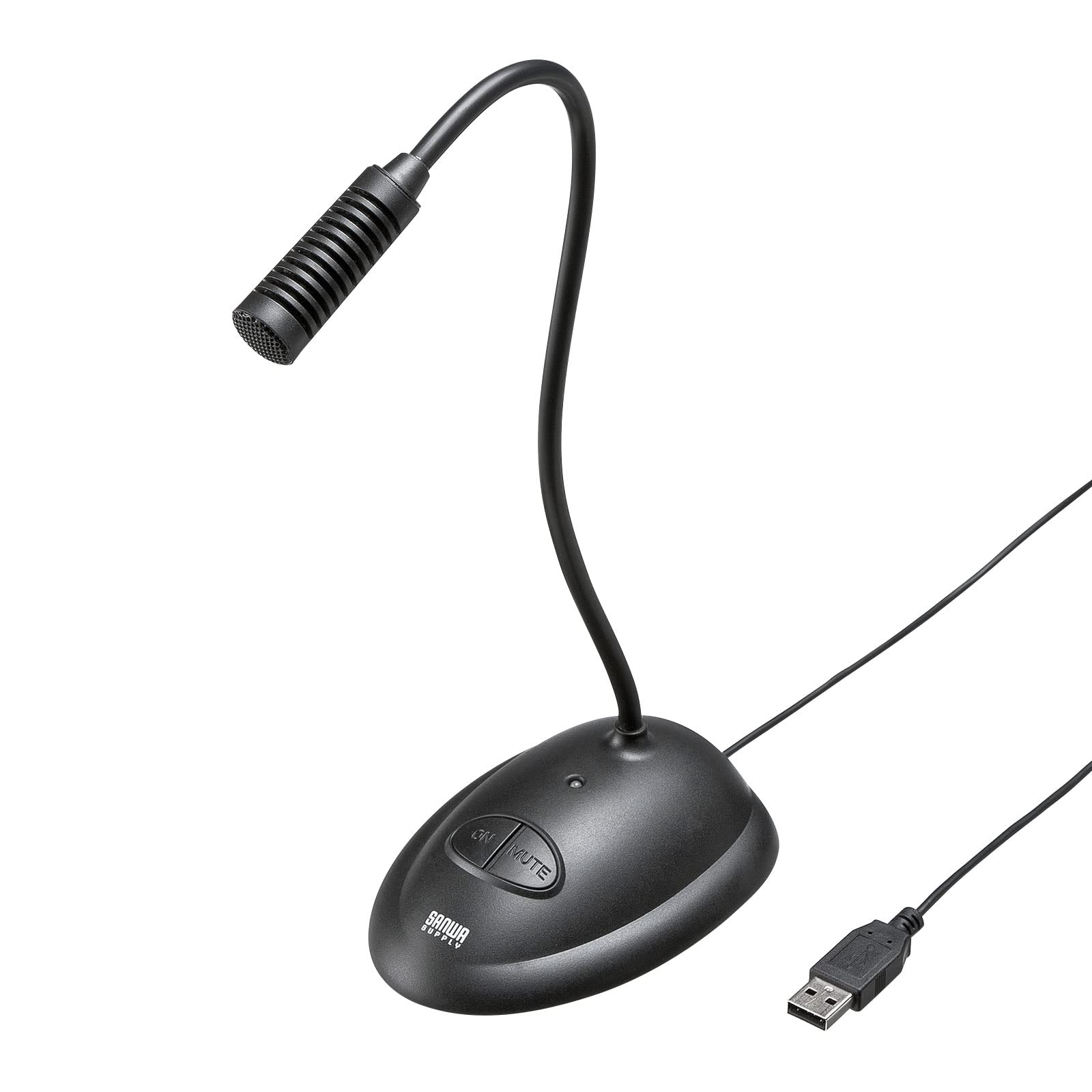 サンワサプライ(Sanwa Supply) USBマイク スタンド型 フレキシブルアーム 単一指向性 ブラック MM-MCUSB25N 送料無料