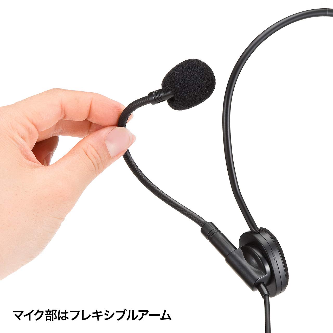 サンワサプライ MM-SPAMP2ハンズフリー拡声器スピーカー専用ヘッドマイク 1m MM-SPHM2 送料無料