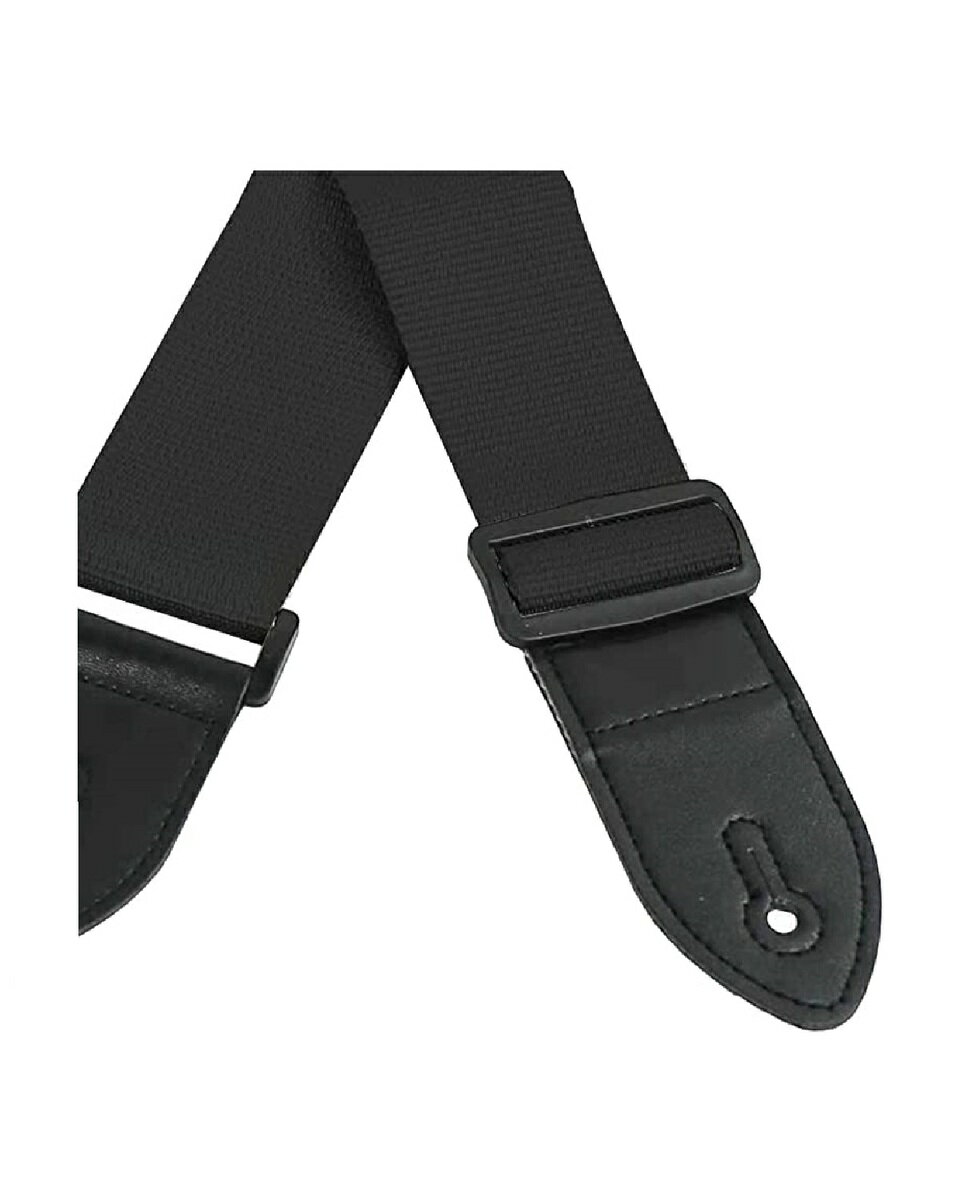 ギター ベース ストラップ 黒 高耐久 2枚合わせ rockson 3