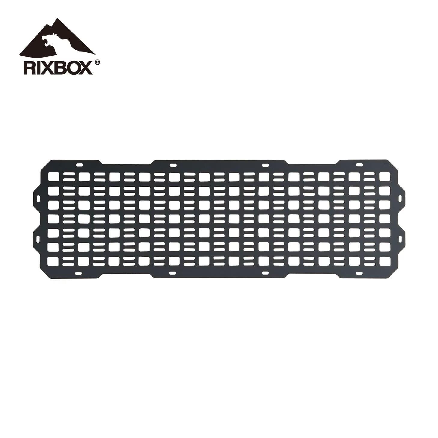 【 商品説明 】 RIXBOX「MOLLE PANEL」は、RUGGED CASE 116Lの蓋裏側に取り付けて使用する専用収納パネルです。 ケース本体の収納スペースだけでなく、蓋の裏側も収納スペースとして有効活用。 ポーチやベルト、バンドなどを取り付けるベースとして使用することで、すぐに取り出したいギアやケースの中で見つけにくい小物などを整理して収納できます。 ■ 蓋裏のスペースを有効活用 RUGGED CASE 116Lの蓋裏側に取り付けることで、デッドスペースになりやすい部分を収納スペースとして活用できます。 ■ ギアや小物の収納に便利 ポーチやベルト、バンドなどを固定するベースとして使用可能。 キャンプ用品やアウトドアギア、工具、小物などの整理に便利です。 ■ ボルトで簡単に固定 RUGGED CASE 116Lの蓋裏側へボルトで固定して使用します。 ケース専用設計のため、RUGGED CASEと組み合わせて収納力をさらに高めることができます。 ■ アルミニウム製 本体にはアルミニウムを採用し、パウダーコート仕上げを施しています。 ハードウェアにはステンレスを採用しています。 ■ RUGGED CASE 116L専用 RUGGED CASE 116Lに合わせた専用設計。 ※他サイズのRUGGED CASEには使用できません。 【 適合 】 RIXBOX RUGGED CASE 116L専用 ※RUGGED CASE 85Lには使用できません。 ※85L用と116L用には互換性がありません。 【 サイズ・スペック 】 商品名：MOLLE PANEL ブランド：RIXBOX 適合：RUGGED CASE 116L 本体素材：アルミニウム（パウダーコート仕上げ） ハードウェア：ステンレス 生産国：中国 【 ご購入前にご確認ください 】 ・本商品はRIXBOX RUGGED CASE 116Lの蓋裏側に取り付けて使用する専用MOLLE PANELです。 ・RUGGED CASE 85Lには使用できません。 ・本商品にRUGGED CASE本体、ポーチ、ベルト、バンド等は付属しておりません。 ・製品をご自身で取り付ける場合は、十分に注意をし、必ず自己責任で行ってください。 ・付属する説明書は英語の簡易的な説明書となります。 ・取付ボルトは表記されているトルクで締め付け、定期的に点検（トルク管理による増し締め）を行ってください。 ・取り付けの不備による事故・故障・不具合等につきましては、当店では責任を負いかねますので、あらかじめご了承ください。 ・掲載画像はイメージです。実際の商品と仕様等が異なる場合がございます。 ・製品の仕様・デザイン・付属品等は、予告なく変更となる場合がございます。 【 メーカー直送商品について 】 ・本商品はメーカー直送商品となります。 ・メーカー在庫のため、ご注文いただいたタイミングによってはメーカー欠品となっている場合がございます。 ・ご注文後にメーカー欠品が判明した場合は、ご注文をキャンセルとさせていただく場合がございます。あらかじめご了承ください。 【 配送について 】 ・配送方法はメーカー指定の配送方法となります。 ・商品のサイズや配送地域等の条件により、個人宅への配送ができない場合がございます。 ・個人宅への配送が不可となる場合は、別途お届け先についてご相談・ご連絡をさせていただく場合がございます。 ・配送先によっては、法人様・事業所様宛、または運送会社の支店止めなどをご指定いただく必要がございます。