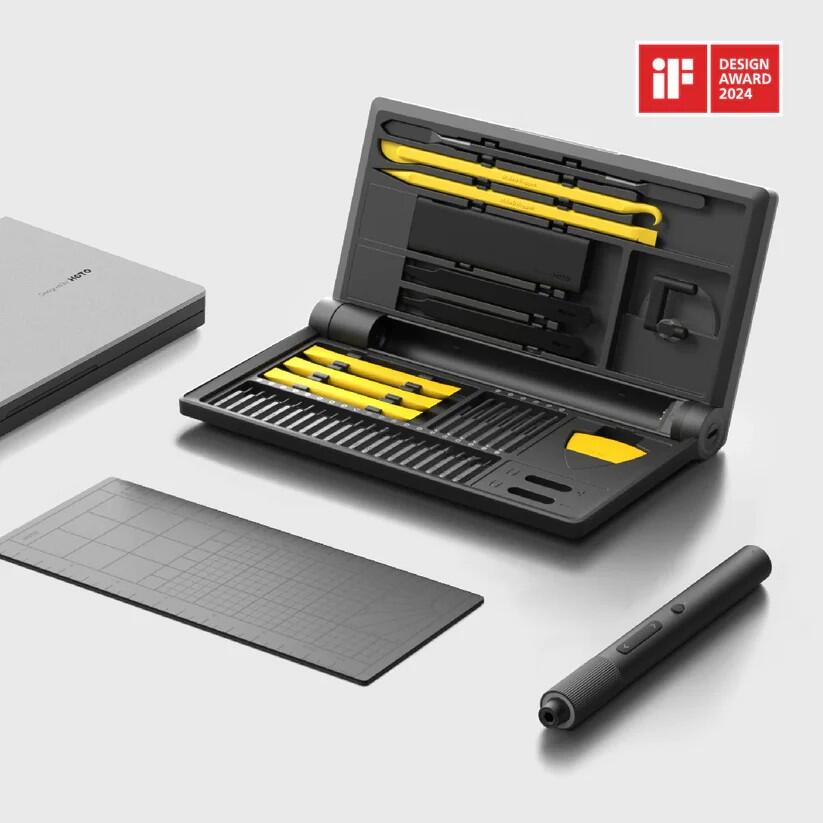 正規販売代理店【HOTO】精密ドライバーキット Pro 2段階トルク調整 電動精密ドライバー 多用途アクセサリー付 クラムシェル型ケース USB Type-C充電