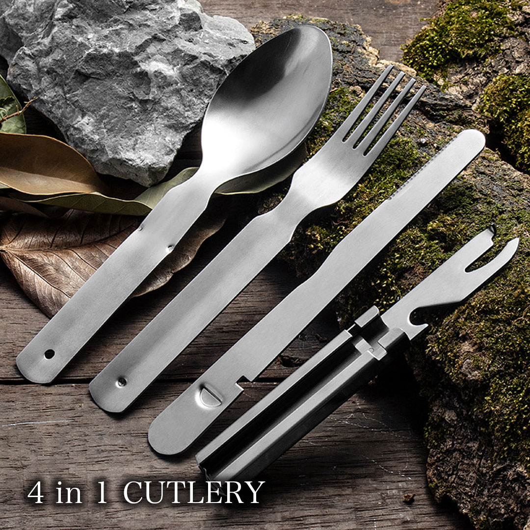 【レビュー特典】まとまるカトラリー4点セット (スプーン・フォーク・ナイフ・栓抜き) 4in1 CUTLERY キャンプ 用品 お弁当 ナイフ ステンレス 収納 まとまる テーブル ウェア 料理 アウトドア グッズ 食器 おしゃれ バーベキュー トレッキング