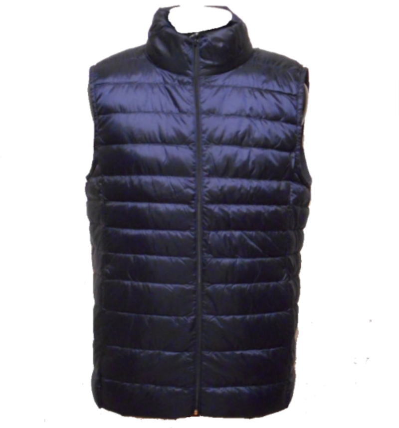 洗える 軽量ダウンベストM〜LLサイズ紺 VTM1304新素材 吸水速乾ウォッシャブル