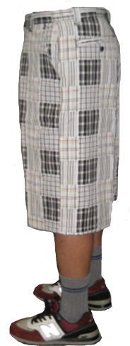 カルトップcaltopチェック綿ハーフパンツct201　白x黒xetc