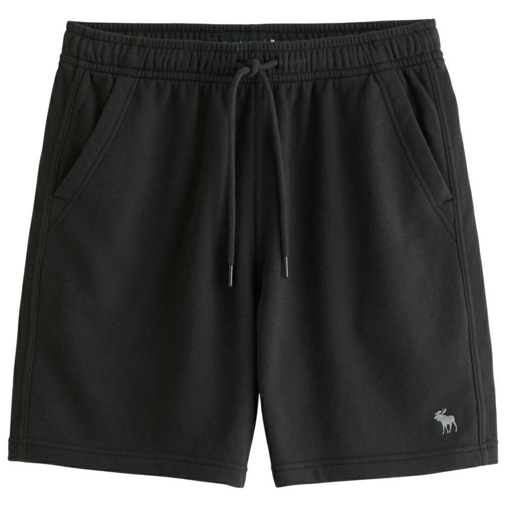【並行輸入品】アバクロンビー&フィッチ メンズ フレンチ テリー ショートパンツ ( リラックスフィット ) Abercrombie&Fitch French Terry Icon Short (ブラック) 【短パン フリースパンツ テリー 】