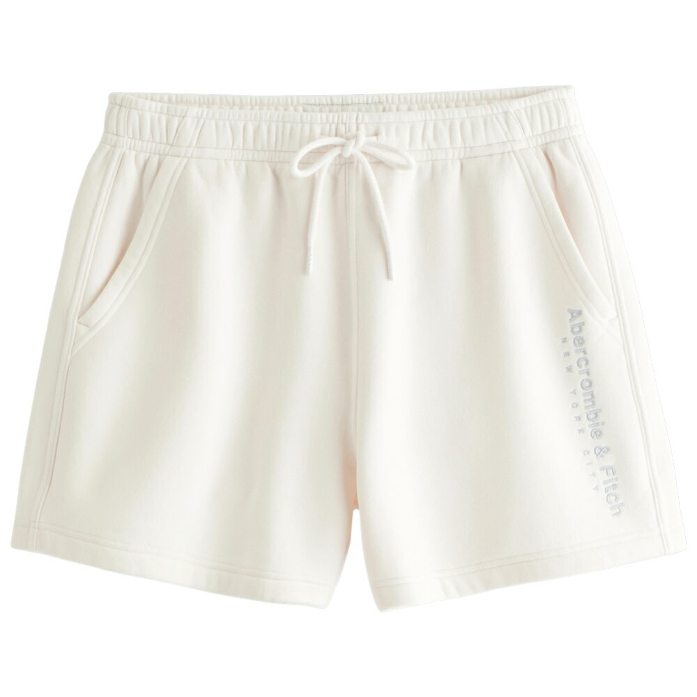 【並行輸入品】アバクロンビー&フィッチ メンズ フリース ショートパンツ ( リラックスフィット ) Abercrombie&Fitch Logo Fleece Short (クリーム) 【短パン フリースパンツ ハーフパンツ 】