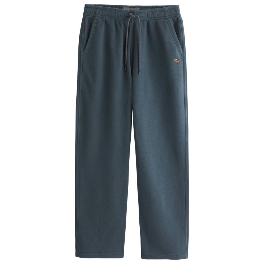 【並行輸入品】アバクロンビー&フィッチ メンズ スウェットパンツ ( オープンヘム / バギーフィット ) Abercrombie&Fitch Signature Icon Baggy Open-Hem Sweatpant (ネイビー) 【ロングパンツ フリースパンツ バギー 】