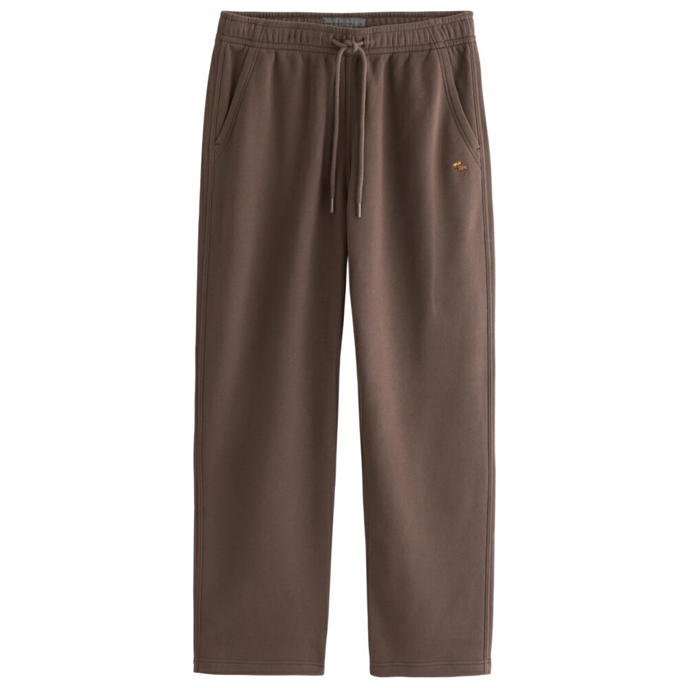【並行輸入品】アバクロンビー&フィッチ メンズ スウェットパンツ ( オープンヘム / バギーフィット ) Abercrombie&Fitch Signature Icon Baggy Open-Hem Sweatpant (ブラウン) 【ロングパンツ フリースパンツ バギー 】