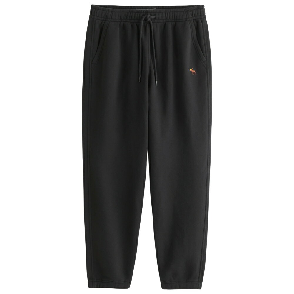 【並行輸入品】アバクロンビー&フィッチ メンズ スウェットパンツ ( リラックスフィット ) Abercrombie&Fitch Signature Icon Cinched Sweatpant (ブラック) 【ロングパンツ フリースパンツ バギー 】