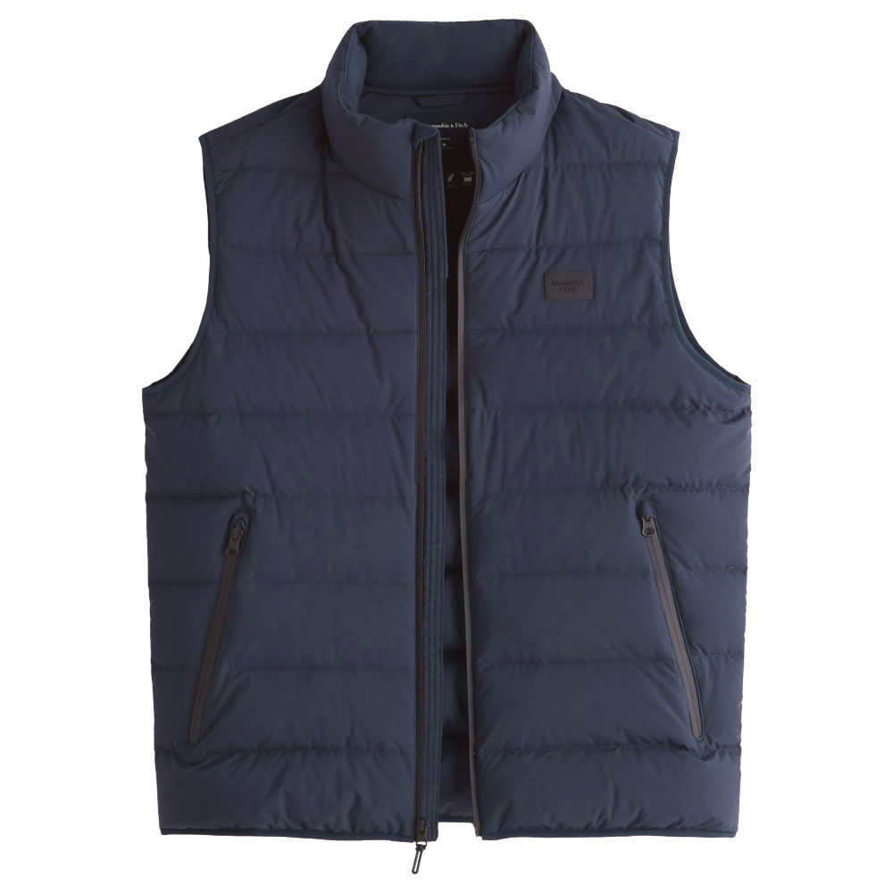 【並行輸入品】アバクロンビー フィッチ メンズ ダウン ベスト Abercrombie Fitch Lightweight Puffer Vest (ネイビー) 【ダウンベスト アウター 】