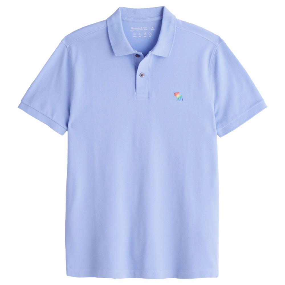 アバクロンビー&フィッチ 【並行輸入品】【メール便送料無料】アバクロンビー&フィッチ メンズ ポロシャツ ( 半袖 ) Abercrombie&Fitch Rainbow Icon Polo (ライトブルー) 【ポロ ポロシャツ 】