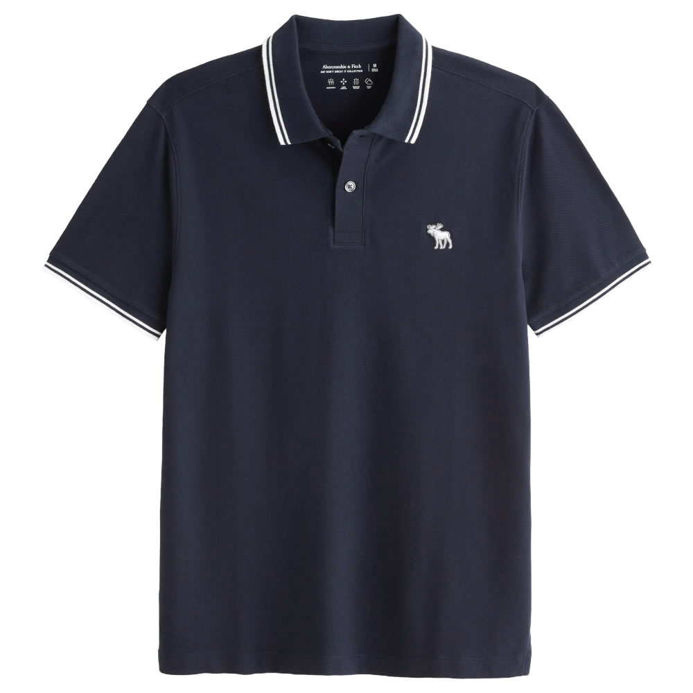 【並行輸入品】【メール便送料無料】アバクロンビー フィッチ メンズ ポロシャツ ( 半袖 ) Abercrombie Fitch Elevated Icon Polo (ネイビー) 【ポロ ポロシャツ 】