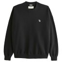 【並行輸入品】アバクロンビー フィッチ メンズ スウェットシャツ ( トレーナー / オーバーサイズ ) Abercrombie Fitch Elevated Icon Crew Sweatshirt (ブラック) 【大き目 トレーナー スウェット 】