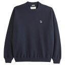 【並行輸入品】アバクロンビー フィッチ メンズ スウェットシャツ ( トレーナー / オーバーサイズ ) Abercrombie Fitch Elevated Icon Crew Sweatshirt (ネイビー) 【大き目 トレーナー スウェット 】