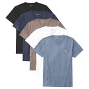 アバクロンビー&フィッチ メンズ Vネック Tシャツ ( 半袖 5枚セット 箱入り ) Abercrombie&Fitch 5-Pack Elevated Icon V-Neck Tees (5color) 