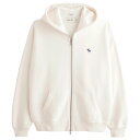 アバクロンビー&フィッチ メンズ ジップアップ パーカー ( オーバーサイズ ) Abercrombie&Fitch Elevated Icon Full-Zip Hoodie (オフホワイト) 