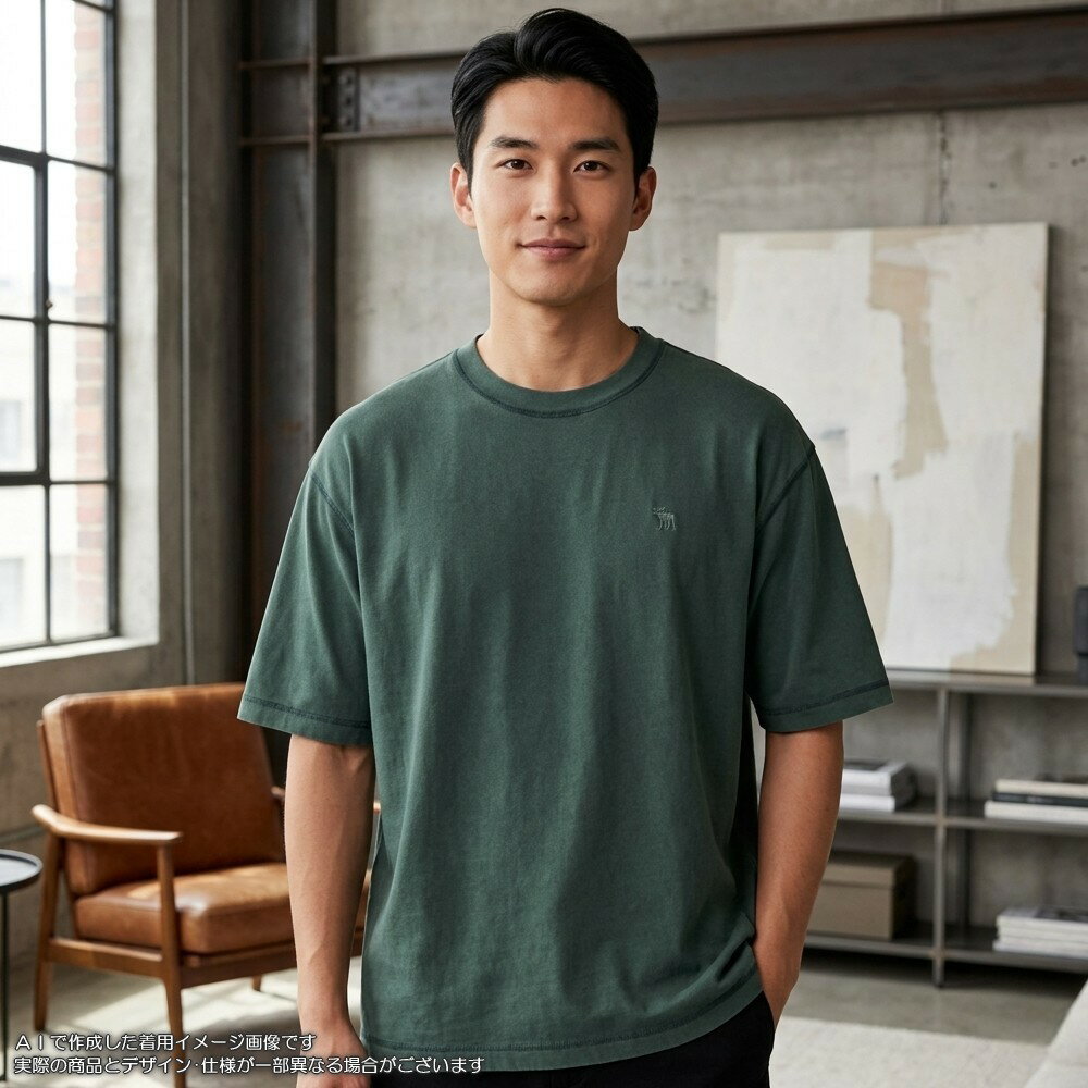 【並行輸入品】【メール便送料無料】アバクロンビー&フィッチ メンズ Tシャツ ( オーバーサイズフィット ) Abercrombie&Fitch Vintage-Inspired Icon Tee (グリーン) 【tシャツ tシャツ 半袖 】 3