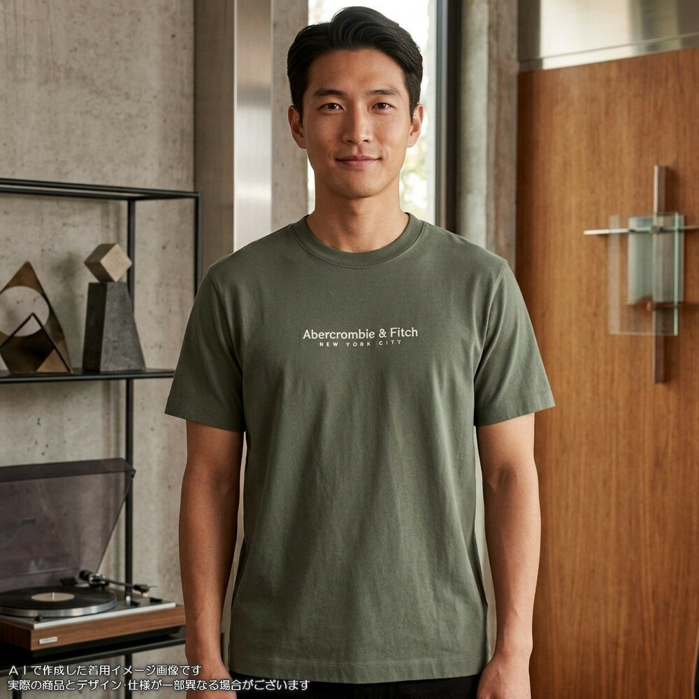 【並行輸入品】【メール便送料無料】アバクロンビー&フィッチ メンズ Tシャツ ( クラシックフィット ) Abercrombie&Fitch Classic Polished Logo Tee (グリーン) 【tシャツ tシャツ 半袖 】 3