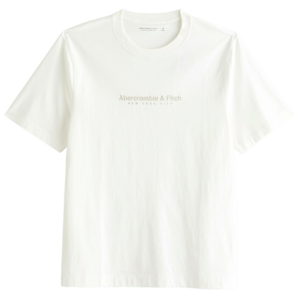 Rakuten - 【並行輸入品】【メール便送料無料】アバクロンビー&フィッチ メンズ Tシャツ ( クラシックフィット ) Abercrombie&Fitch Classic Polished Logo Tee (ホワイト) 【tシャツ tシャツ 半袖 】