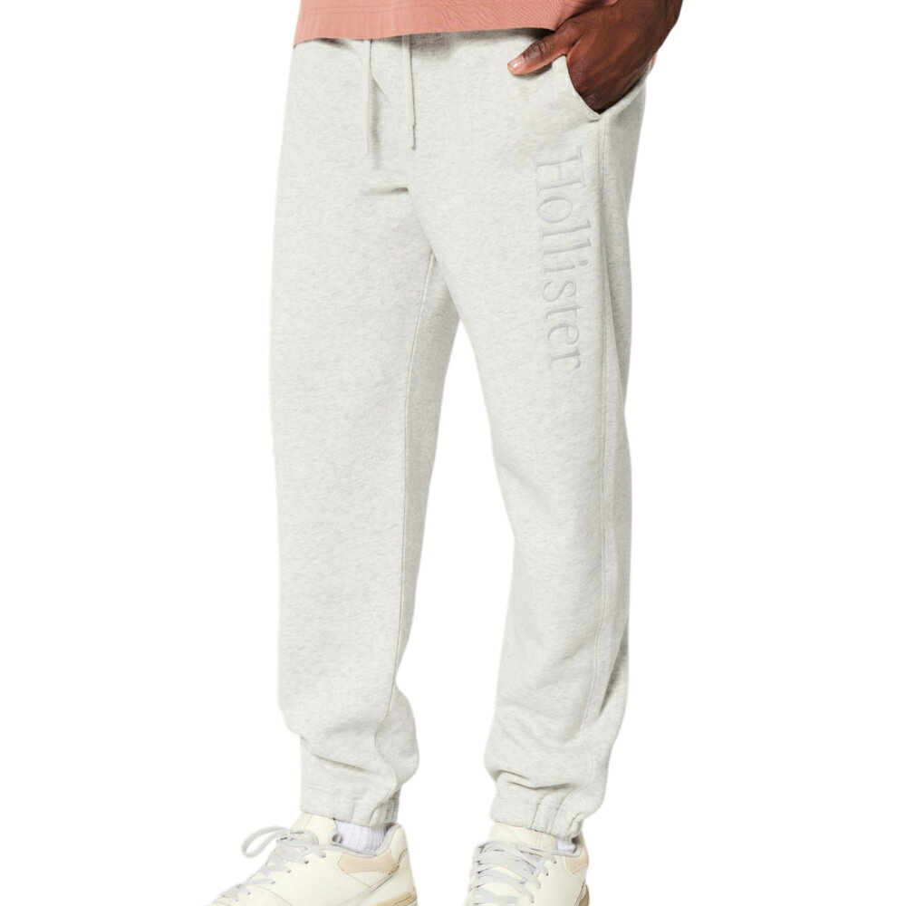 【並行輸入品】ホリスター メンズ フリース ジョガー パンツ ( スウェットパンツ ) Hollister Relaxed Fleece Logo Joggers (ヘザーグレー) 【フリース スウェットパンツ 】