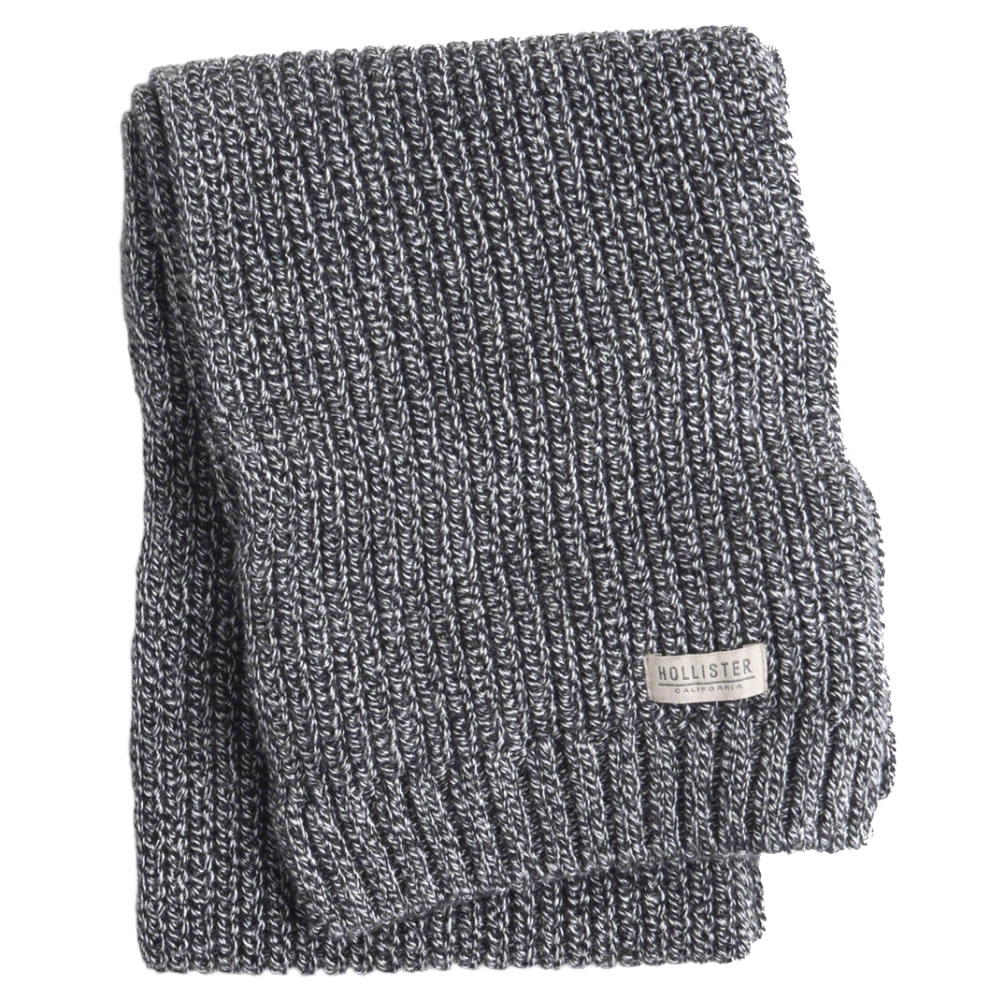 【並行輸入品】【メール便送料無料】ホリスター メンズ マフラー Hollister Knit Scarf (ダークグレー) 【 スカーフ 】