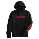 【並行輸入品】ホリスター メンズ パーカー ( プルオーバー ) Hollister Print Logo Hoodie (ブラック) 【パーカ フリース 】(4)