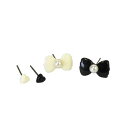 パールリボン セットピアス 4個セット【PM539-1】モノトーン ▼2200円以上でネコポス送料無料▼