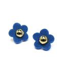 フェルトのお花ピアス(ブルー)【PM403】▼2200円以上でネコポス送料無料▼ (ピアス 可愛いピアス ピアス)