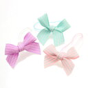 ヘアゴム リボン ストライプ ピンク ミントグリーン パープル 3色セット キッズヘアゴム 子どもヘアゴム【C20-15 】 子ども ベビー ポリウレタン から...