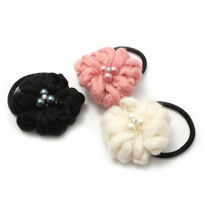 【10％off 周年記念Sale】セールスラブ毛糸のフラワーヘアゴム【TD-015】コンチョ( ヘアーゴム ヘアア..