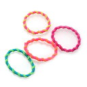 ヘアゴム ミニゴム 4個入 C20-17 バイカラー スクリュー 子供 ヘアアクセサリー 0歳