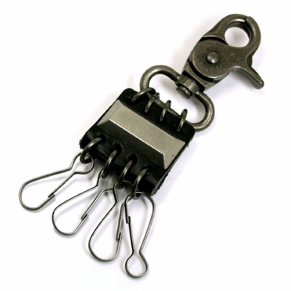 キーリング キーホルダー ブロック　黒【M-K026】 メンズアクセサリー